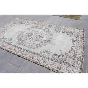 พรมวินเทจตุรกี ขนาด 5.3x9 ฟุต (163x275 ซม.) สีเขียว-น้ำตาลลายพราง - Product Image 2