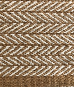 Tapis rayé tissé à la main de luxe non teint coton naturel Jute Chevron motif plat technique de tissage pour la maison hôtel-prix d'usine - Product Image 4