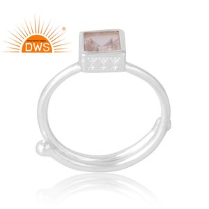 Best Selling 925 Sterling Silver Natural <b>Rose</b> <b>Quartz</b> Gemstone <b>Ring</b> Custom Jewelry Manufacturer - Product Image 1