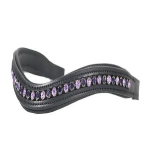 Super calidad forma de onda canal vacío acolchado cuero caballo frente banda incrustaciones cristales brillantes diamantes de imitación mega Bling ceja banda - Product Image 2