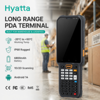 PDA robuste longue portée, Android 14, Qualcomm 4+64 Go, 47 touches, sangle de poignet, batterie haute capacité 6800 mAh