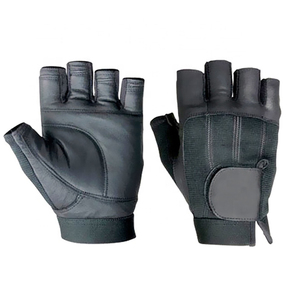 Guantes de gimnasio ligeros de microfibra con soporte para muñeca Guantes de culturismo de cuero de medio dedo transpirables - Product Image 3