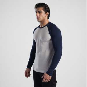 T-shirt de saison gris clair-bleu marine pour hommes, sous-vêtements - Product Image 3