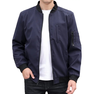 Chaquetas cortavientos caqui de invierno personalizadas para hombre, chaquetas de talla grande para hombre, chaquetas de vuelo de satén de nailon liso para hombre con bolsillos laterales - Product Image 6