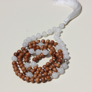 สร้อยคอลูกปัดหินสีน้ำเงินทำจากไม้จันทน์,สร้อยคอร้อยลูกปัดทำมือสำหรับศิลปินอินเดีย - Product Image 5