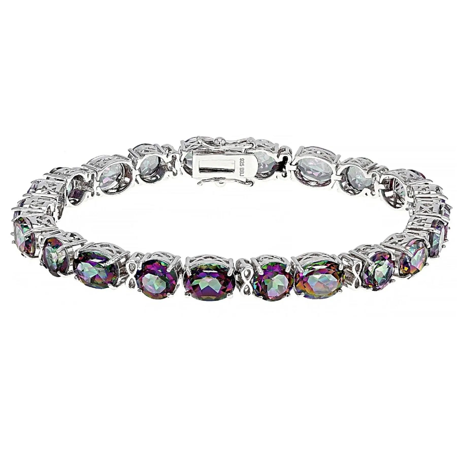 Mystic Topaz Silver Bracelet Fashionable charm crafted with Silver 925 Elevate your style with this elegant women's jewelry