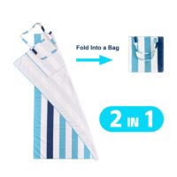 2 in 1 Tropical Print Beach Towel Bag Lightweight Quick Dry Microfiber Backpack Towel for Summer Vacation
