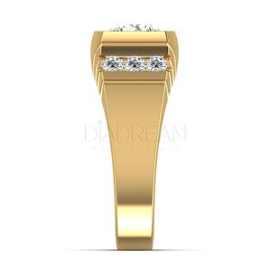 Latest Designed Moissanite Round Cut White Diamond with 925 Sterling <b>Silver</b> <b>Ring</b> Exclusive <b>Solitaire</b> Men's Fancy Diamond <b>Ring</b> - Product Image 4