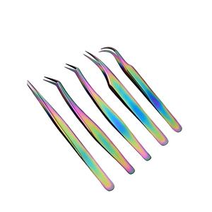 Pince à cils de manucure en acier inoxydable, fournisseur d'extension de cils holographiques de qualité en gros - Product Image 4