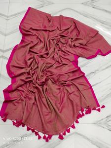 เสื้อส่าหรีผ้าฝ้ายทอเนื้อนุ่ม แห้งเร็ว สวมใส่สบายสำหรับฤดูร้อน เป็นมิตรกับสิ่งแวดล้อม น้ำหนักปานกลาง แบบเรียบง่าย เหมาะสำหรับงานแต่งงานสำหรับเด็กผู้หญิง มีหลายสี - Product Image 2