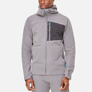 Chaqueta Softshell con Capucha para Hombre, Cierre de Cremallera, Logotipo Frontal, Tejido Transpirable para Actividades al Aire Libre y Senderismo en Invierno - Product Image 1