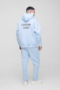 Conjunto Deportivo de Entrenamiento para Hombre de Alta Calidad, Azul Claro, Estilo Holgado, Sudadera con Capucha y Pantalones Deportivos - Product Image 2