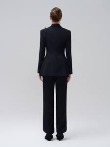 ชุดเบลเซอร์สำหรับผู้หญิงกระดุมแถวเดียว2เม็ดเสื้อเบลเซอร์ลาย Fiona notched 2024ผ้าเป็นมิตรกับสิ่งแวดล้อม - Product Image 4