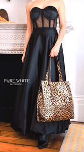 Bolso de compras de leopardo de cuero genuino hecho a mano en Italia-PL611 - Product Image 6