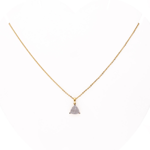 Collar con Colgante de Triángulo Dorado con Cadena de Eslabones Rolo para Mujer, Regalo de Boda - Product Image 4