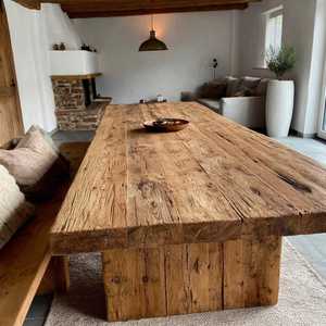 Table à manger carrée moderne en bois massif écologique faite à la main pour la maison de campagne et la salle à manger d'hôtel - Product Image 2