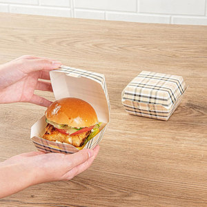 Mini boîtes à hamburger de 2.8x2.8x2 pouces, récipients alimentaires-couvercle à charnière, jetables, boîtes à emporter en papier à carreaux, curseurs de service - Product Image 5