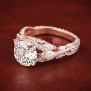 Joyería de moda de fábrica Promesa DE BODA Anillos de plata 925 Forma redonda Anillo de eternidad cultivado en laboratorio con certificado - Product Image 2