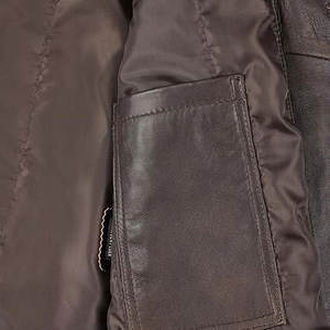 Manteaux en cuir confortables pour hommes avec manches complètes et longueur régulière Manteau en cuir de service OEM à prix raisonnable - Product Image 6