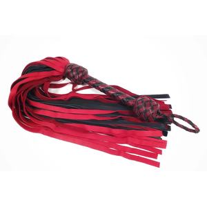 JEXMOO Fouets en cuir faits main personnalisés, outils artisanaux, rouge et noir, nouveauté, 2 ensembles pour adultes, équipement de bondage international - Product Image 4