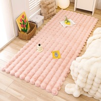 Tapis réversible en velours bulle et fausse fourrure, design personnalisé, lavable, pour la maison, style scandinave, pour dortoir et salon