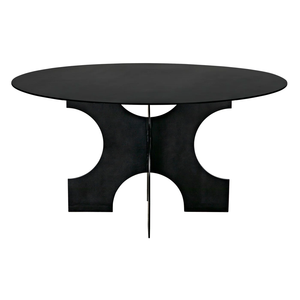 Mesa de Comedor Industrial de Diseño Antiguo, Impresionante, de Metal Sólido, Acabado Negro Mate, Patas Dobles en X, para Interiores y Exteriores - Product Image 2