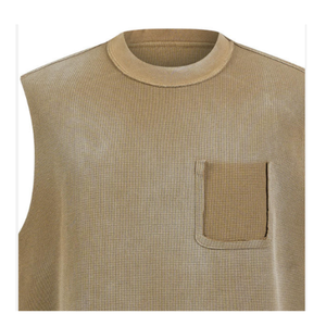 เสื้อกล้ามผู้ชายคุณภาพสูง ระบายอากาศได้ดี สไตล์สตรีทแฟชั่น ทรงเรโทร ตัดสั้น ทรงหลวม ไม่รัดรูป แขนกุด ผ้าฝ้าย 100% ซักนุ่มพิเศษ - Product Image 3