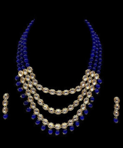 ชุดสร้อยคอ Kundan Mala ด้านหลังประดับลาย Meenakari สามารถสั่งทำสีได้ทุกสี เหมาะสำหรับงานแต่งงาน งานปาร์ตี้ และสวมใส่แบบมินิมอล - Product Image 1