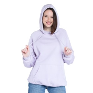 Pull à capuche en polaire 480 GSM pour femmes pull Logo personnalisé couleur unie paillettes technique délavée sweats à capuche épaissis - Product Image 3