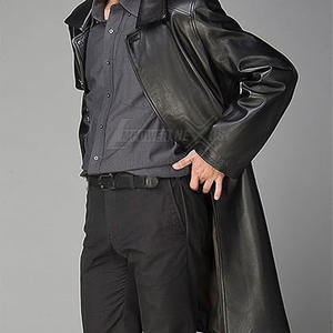 2025 nuevo abrigo de cuero personalizado para hombre abrigo largo de invierno de alta calidad abrigo de cuero ligero a precio al por mayor - Product Image 3