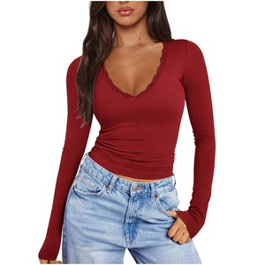 Camiseta Modal de Otoño para Hombre, Estilo Holgado, Básica, Lisa, Camiseta de Manga Larga para Mujer, Cuello Redondo, 16 Colores, Corte Ajustado - Product Image 2