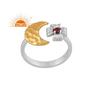 Anillo ajustable de piedras preciosas de granate Natural de plata de ley más vendido, joyería personalizada para mujer, regalo para ella - Product Image 1