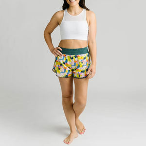Shorts de course d'été pour femmes, taille haute avec cordon de serrage, imprimé logo, respirant, léger, séchage rapide, polyester écologique - Product Image 4