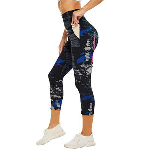Nouveau design, leggings de sport taille haute, longueur genou, en polyester respirant pour femme, séchage rapide, vêtements de yoga, service OEM - Product Image 4