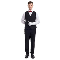 Uniforme de serveur en coton satiné gaufré avec logo personnalisé, options de commande en gros disponibles pour le meilleur prix de gros, unisexe, restaurant, bar