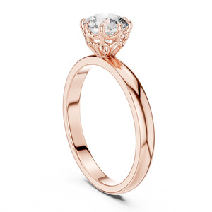 Anillo de Bodas de compromiso de diamante de corte redondo cultivado en laboratorio de 1 quilate en oro rosa blanco amarillo de 14K-Joyería de diamantes de laboratorio - Product Image 6