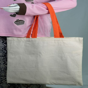 Vente en gros de sacs fourre-tout moyens en coton biologique avec fermeture à glissière et bouton Sacs à provisions promotionnels écologiques pour usage quotidien Événements - Product Image 1