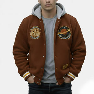 Chaqueta Universitaria de Forro Polar de Alta Calidad para Hombre, Chaqueta de Invierno con Logotipo Personalizado, Bordado de Chenilla, Estilo Letterman de Béisbol - Product Image 1