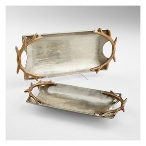 Forma rectangular Las más nuevas tendencias en bandejas de servicio de latón con el último estilo con funciones y asas - Product Image 6