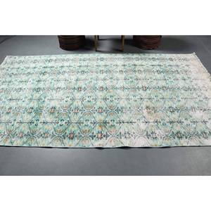 Tapis en laine vert blanc classique moderne 4,9 pieds X 9,1 pieds Motif géométrique abstrait Latex Couloir rectangulaire Design pour grandes pièces - Product Image 3