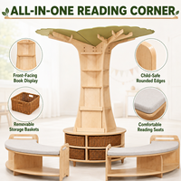 Étagère en bois en forme d'arbre avec base de table, mobilier Montessori pour les classes de maternelle, de crèche et de jardin d'enfants, pour l'utilisation des enfants
