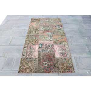 Vintage 3.3x6.2 ft Rug, Turkish Rug, <b>Red</b> Ikat Rug <b>Wool</b> - Product Image 1