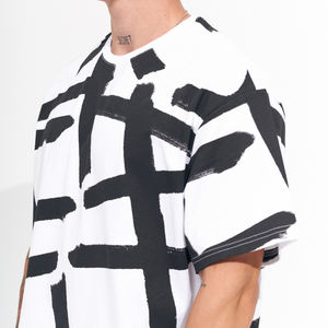 Men's <b>Tshirts</b> Streetwear Custom logo High Quality 100% Cotton Drop Shoulder Blank Heavyweight <b>Tshirts</b> Crew Neck T-shirts for Men - Product Image 3