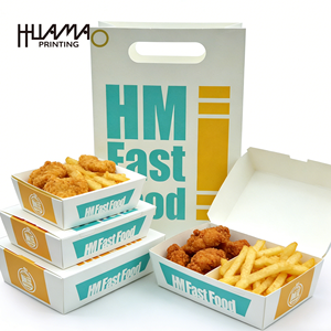 Boîte alimentaire pliable en papier avec logo personnalisé, emballage alimentaire de qualité alimentaire pour hamburgers, sandwichs, poulet frit et frites - Product Image 4