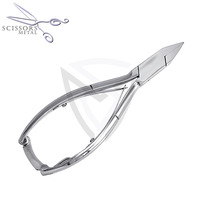 Coupe-ongles à ressort en acier inoxydable de qualité supérieure, à manche courbé, avec verrou, pour cuticules, manucure, pédicure, doigts, bébés, larges