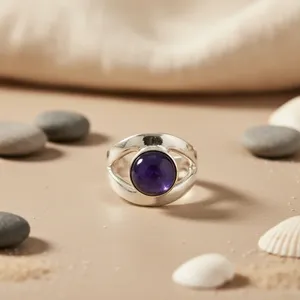 925 Silver Cluster <b>Ring</b> Blue Gemstone Oval Cut Fine Jewelry for Women Rhodium Plated Statement Design Elegant Inlay Technology - Product Image 1