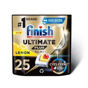 Cápsulas para Lavavajillas Finish Powerball Ultimate Plus Todo en 1, 25 Unidades (Paquete Compacto) - Product Image 2