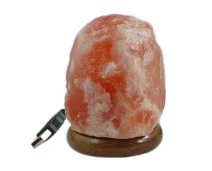 Hochwertiges natürliches Himalaya-Salz paar mit verstellbarem Dimmer kabel und Holz sockel/Himalaya-Salz lampen paar