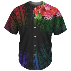Maillot de baseball unisexe à imprimé floral, manches longues, respirant, en polyester, vêtement de sport d'été, coupe classique, fermeture boutonnée - Product Image 4
