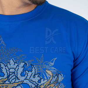 เสื้อยืดพลอยเทียมสำหรับผู้ชายเสื้อยืดผ้าฝ้าย100% งานตามสั่งสไตล์ใหม่สำหรับฤดูร้อน - Product Image 4